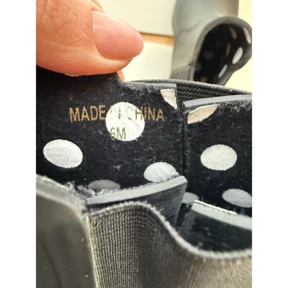 Kate Spade Rain Boot Ankle Chelsea Black Low Block Heel Pull On 6 - Picture 5 of 10